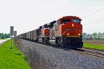 BNSF 9232 Heads up a loaded coal train.